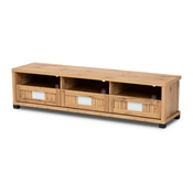Baxton Studio Gerhardine Oak Brown Modern and Contemporary Finished Wood 3-Drawer TV Stand